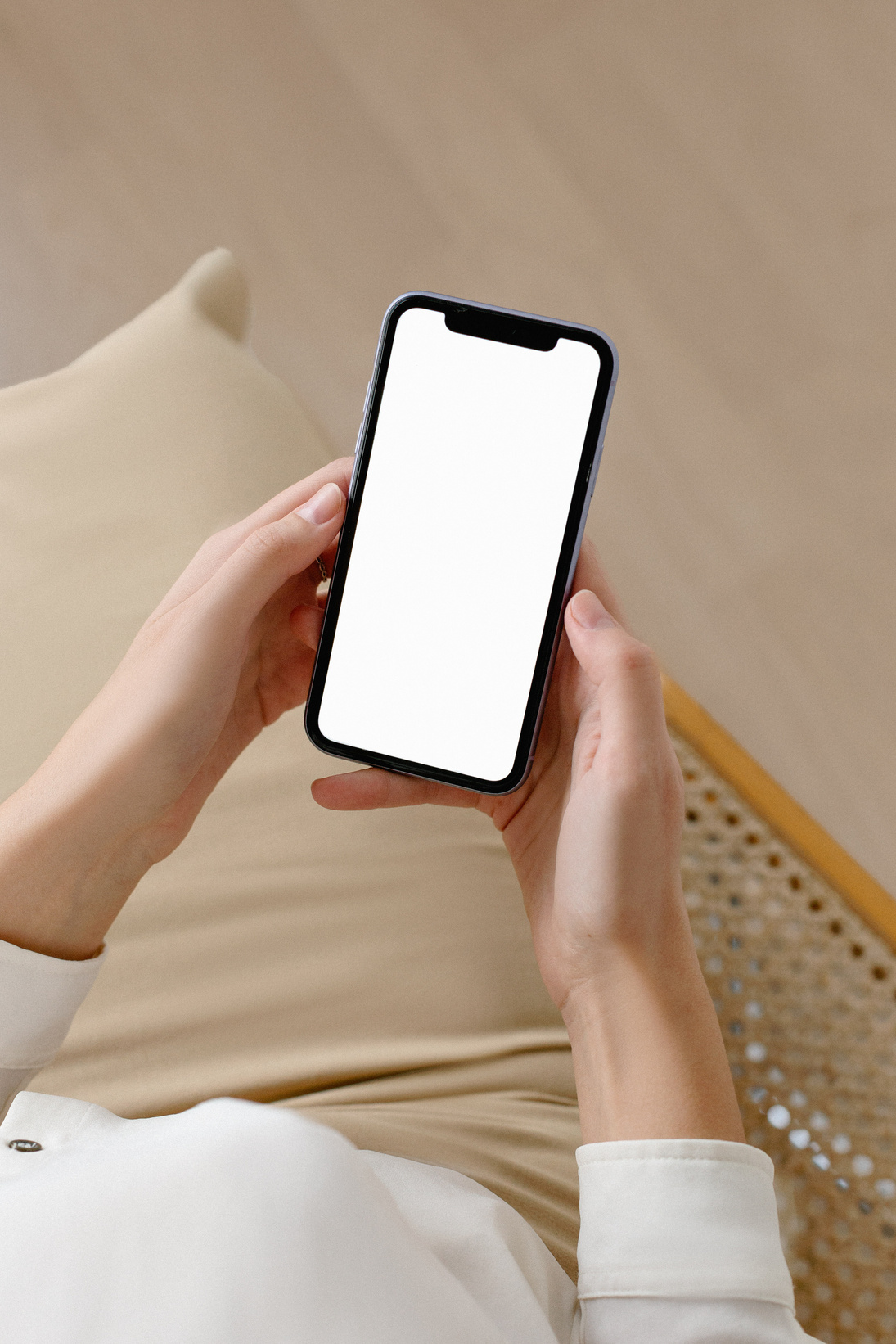 Mockup with Woman Holding Phone